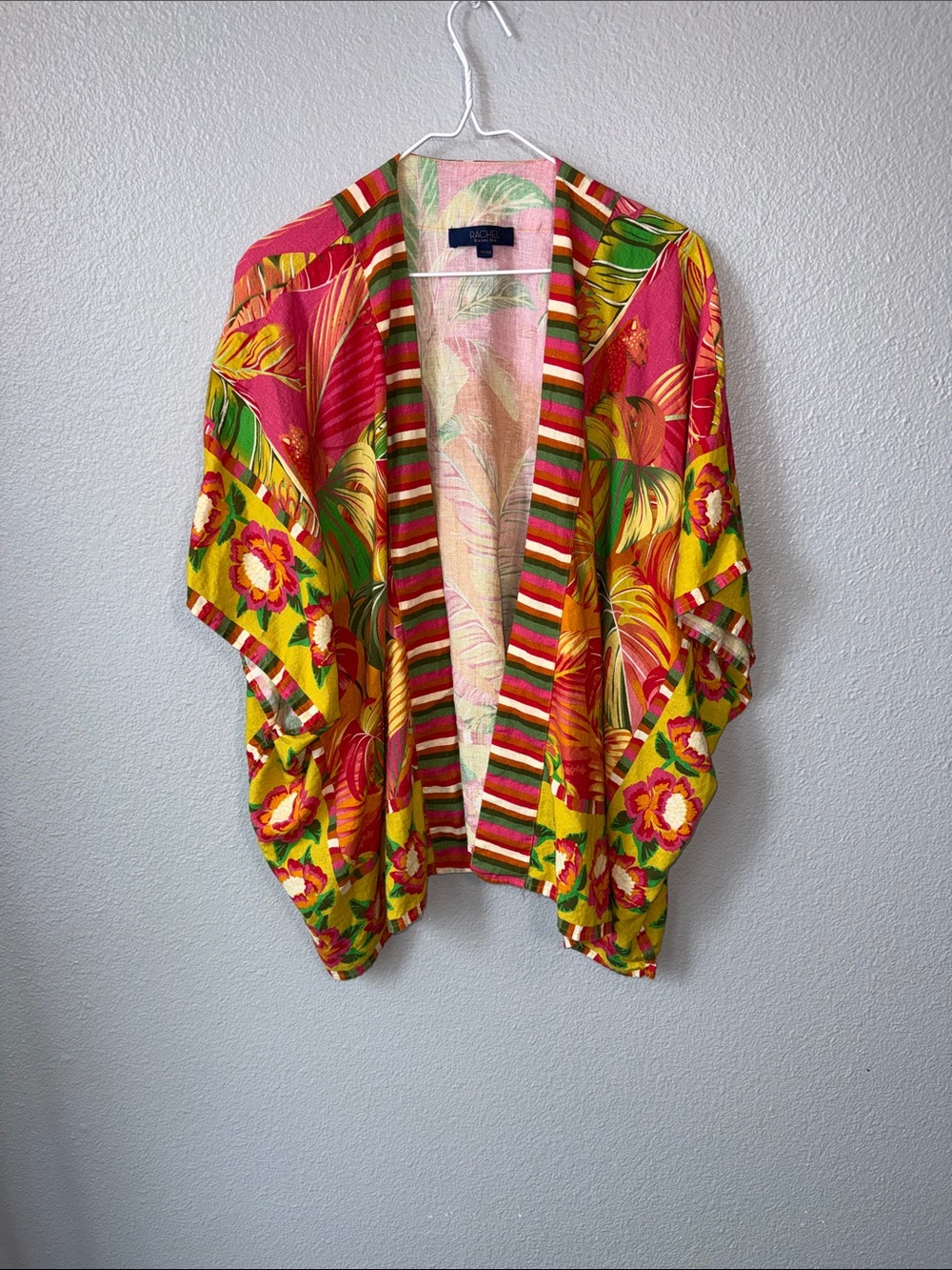 Rachel Roy Tropical Floral Open-Front Kimono Jacket - Multicolor